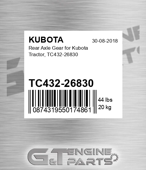 TC432-26830 Rear Axle Gear For Tractor,