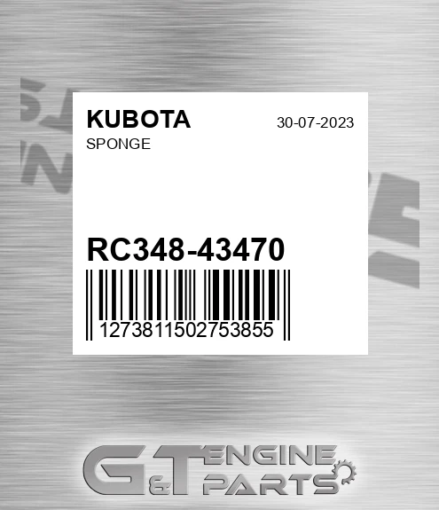RC348-43470 Sponge for KUBOTA