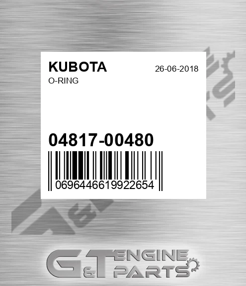 04817-00480 O-ring for KUBOTA