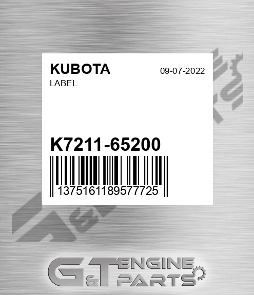 K7211-65200 Label for KUBOTA