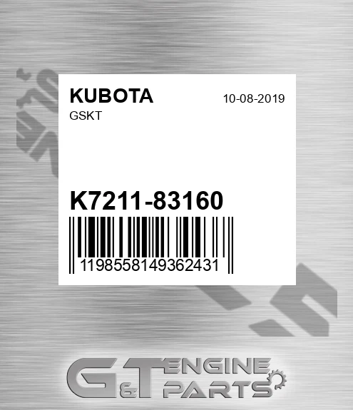 K7211-83160 Gskt for KUBOTA