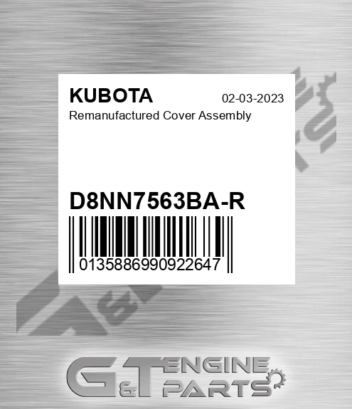 D8NN7563BA-R Remanufactured Cover Assembly for KUBOTA