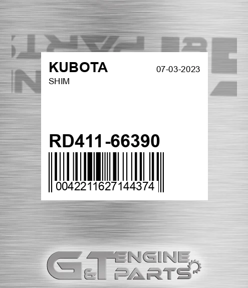RD411-66390 Shim for KUBOTA