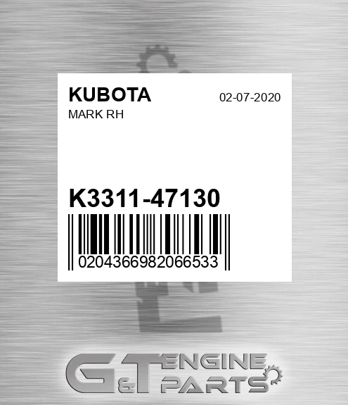 K3311-47130 Mark Rh for KUBOTA