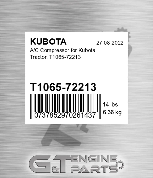T1065-72213 A/c Compressor For Tractor,