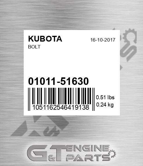 01011-51630 Bolt for KUBOTA