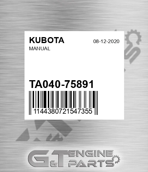 TA040-75891 Manual