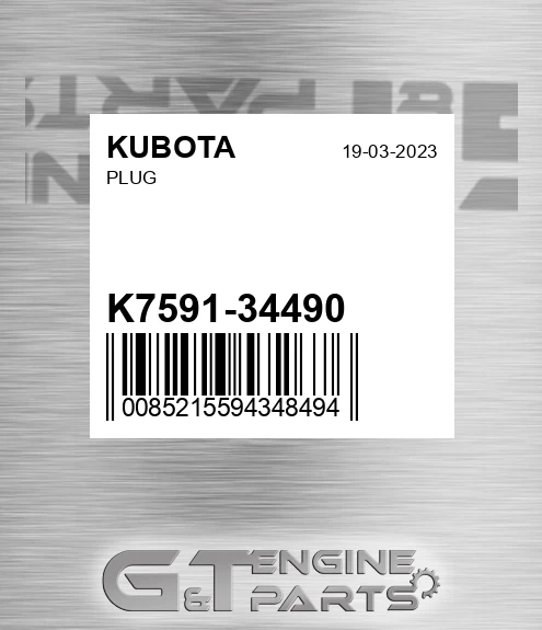 K7591-34490 Plug for KUBOTA