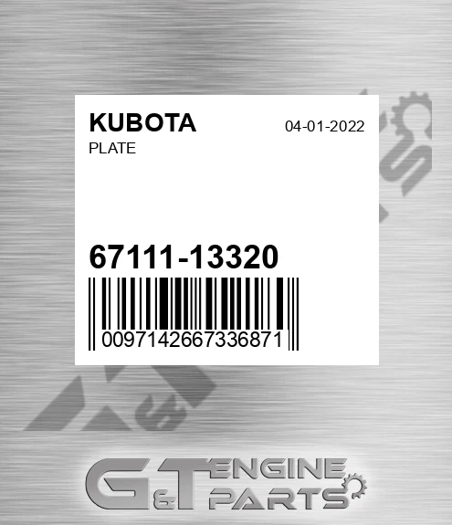 67111-13320 Plate for KUBOTA