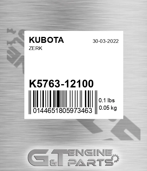 K5763-12100 Zerk for KUBOTA