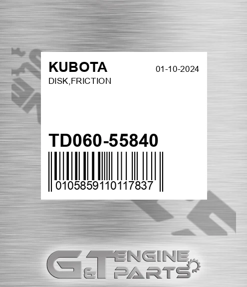 TD060-55840 Disk,friction for KUBOTA