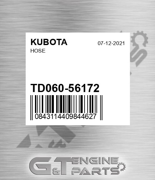 TD060-56172 Hose for KUBOTA