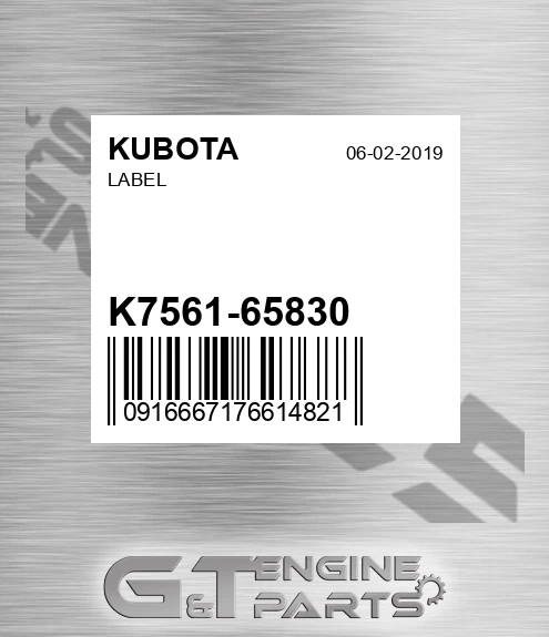 K7561-65830 Label for KUBOTA