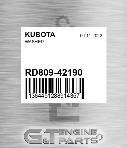 RD809-42190 Washer for KUBOTA