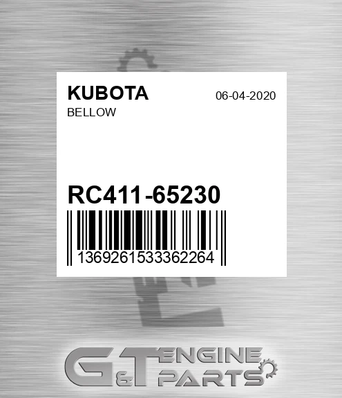 RC411-65230 Bellow for KUBOTA