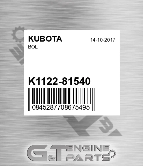 K1122-81540 Bolt for KUBOTA