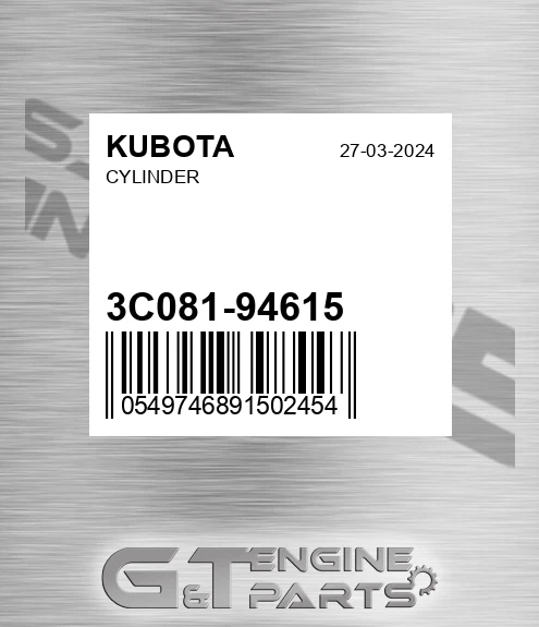 3C081-94615 Cylinder for KUBOTA