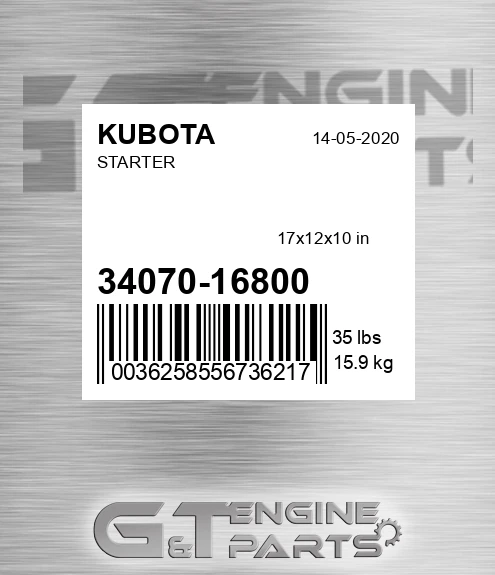 34070-16800 Starter for KUBOTA