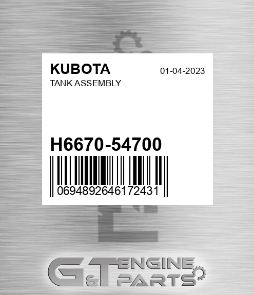 H6670-54700 Tank Assembly