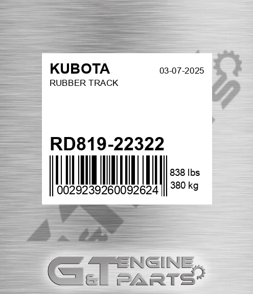RD819-22322 Rubber Track