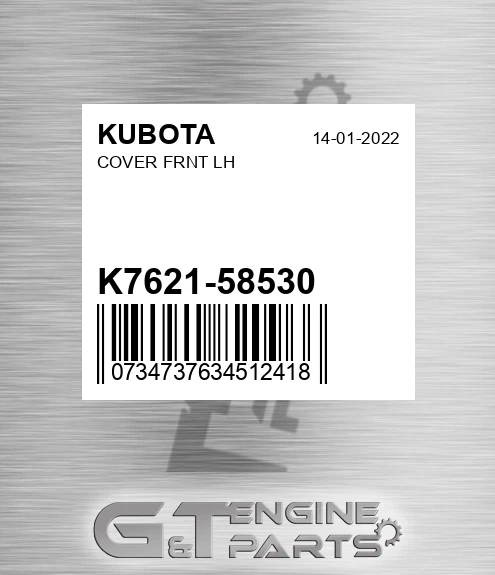 K7621-58530 Cover Frnt Lh for KUBOTA