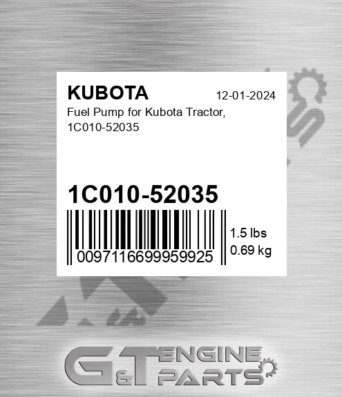 1C010-52035 Fuel Pump For Tractor, for KUBOTA
