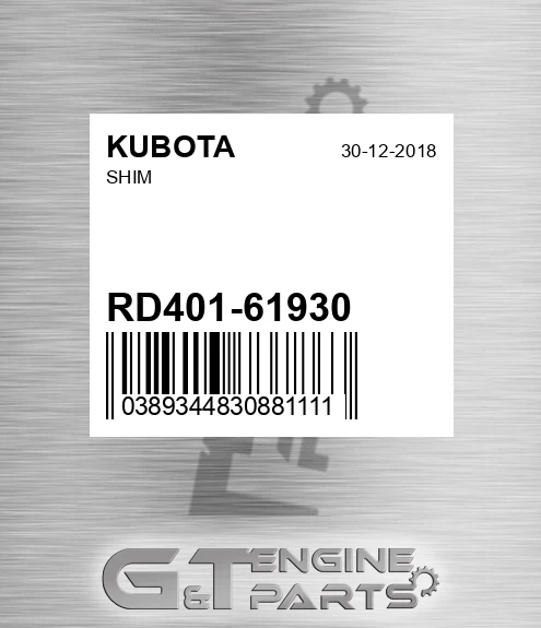 RD401-61930 Shim for KUBOTA