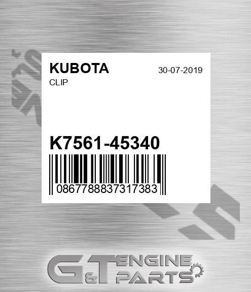 K7561-45340 Clip for KUBOTA