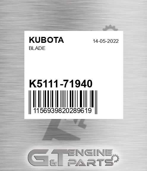 K5111-71940 Blade for KUBOTA