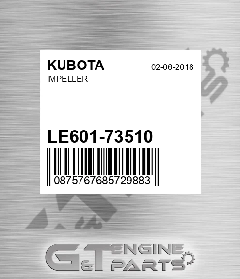 LE601-73510 Impeller for KUBOTA