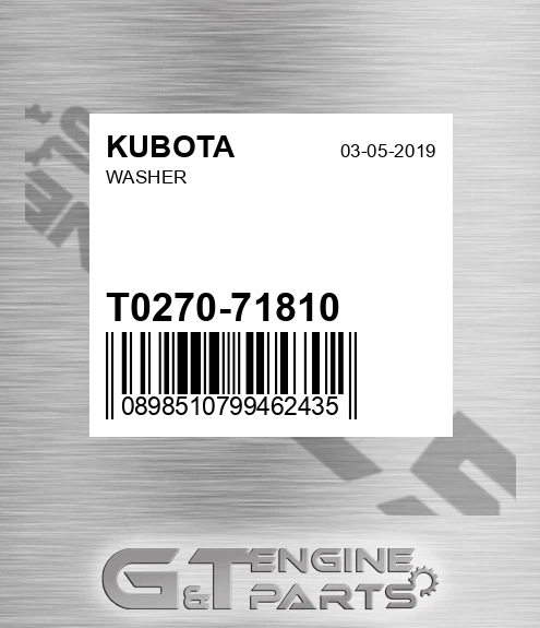 T0270-71810 Washer for KUBOTA