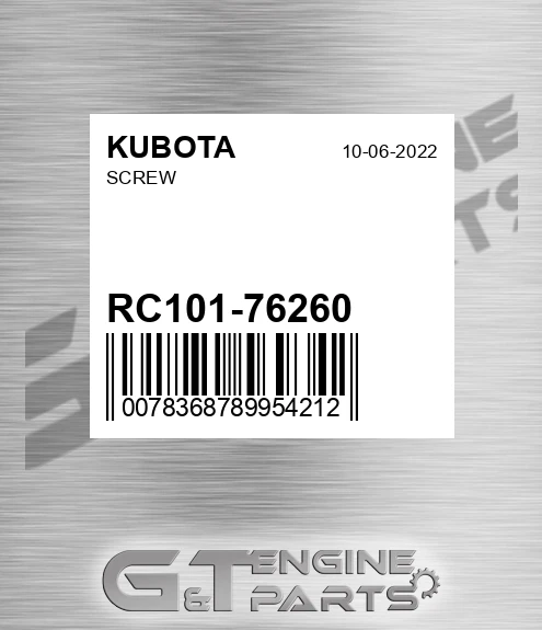 RC101-76260 Screw for KUBOTA