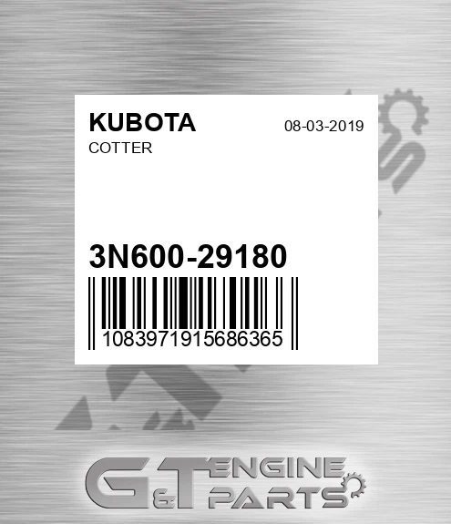 3N600-29180 Cotter