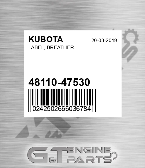 48110-47530 Label, Breather