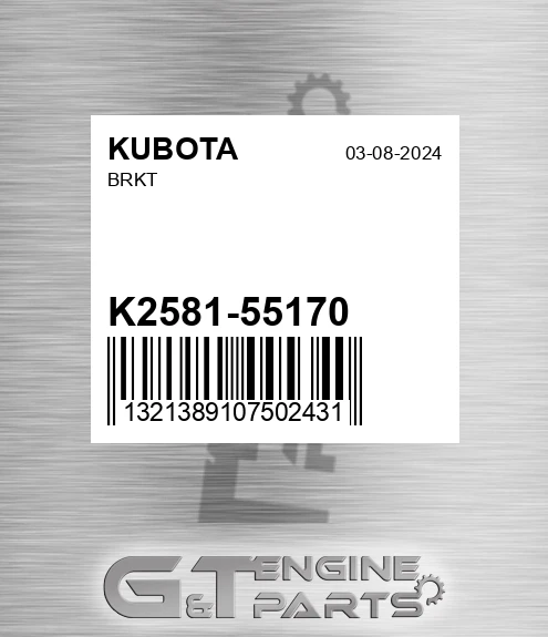 K2581-55170 Brkt for KUBOTA