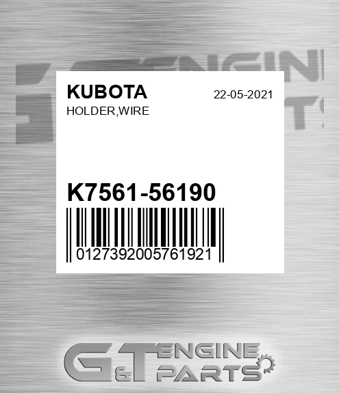 K7561-56190 Holder,wire for KUBOTA