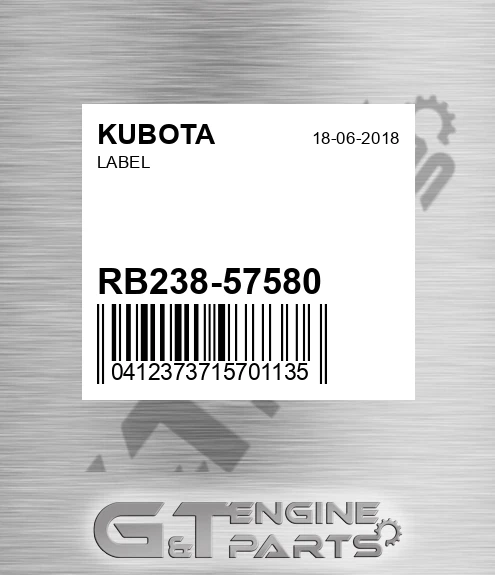 RB238-57580 Label for KUBOTA
