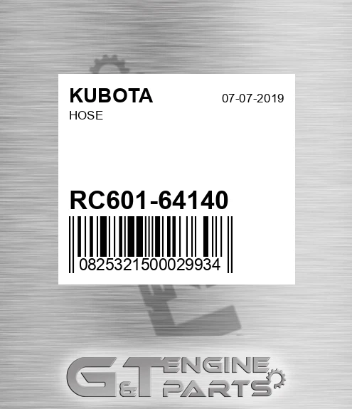 RC601-64140 Hose for KUBOTA