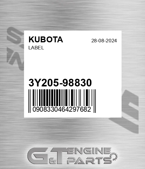 3Y205-98830 Label