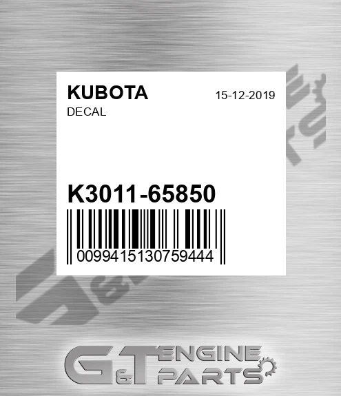 K3011-65850 Decal for KUBOTA