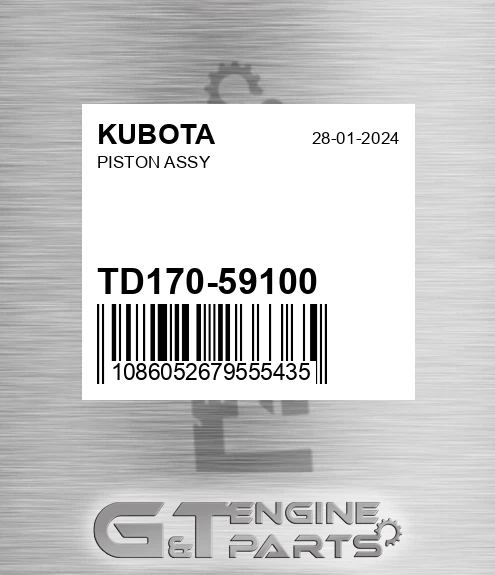 TD170-59100 Piston Assy for KUBOTA