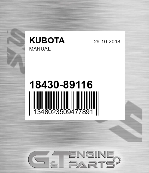 18430-89116 Manual