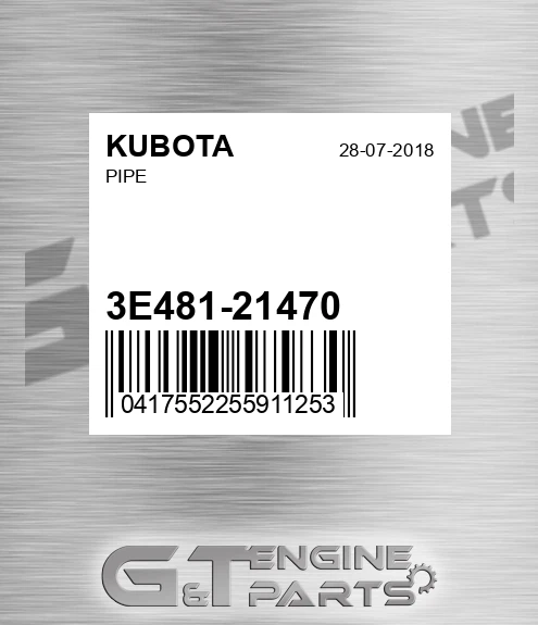 3E481-21470 Pipe