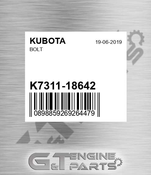 K7311-18642 Bolt for KUBOTA