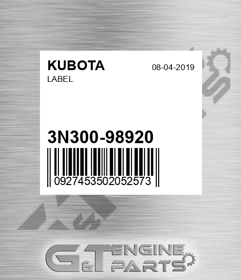 3N300-98920 Label