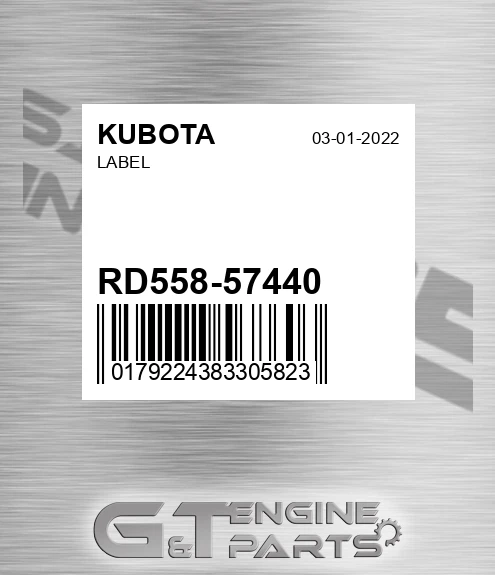 RD558-57440 Label for KUBOTA