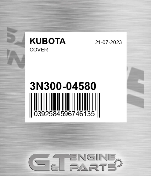 3N300-04580 Cover