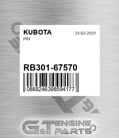 RB301-67570 Pin for KUBOTA