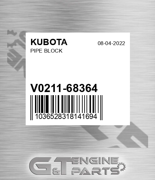 V0211-68364 Pipe Block for KUBOTA