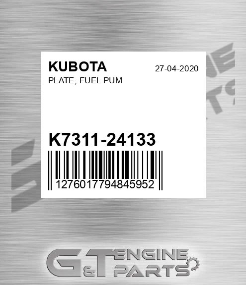 K7311-24133 Plate, Fuel Pum for KUBOTA